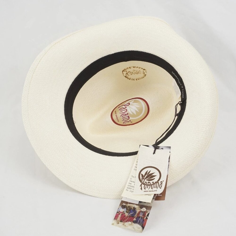 Moet & Chandon Handmade Lightweight Straw Panama Hat/Fedora in Sizes L & XL - Picture 5 of 10